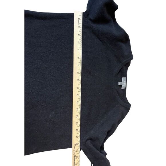 Neiman Marcus Cashmere Dress size M Black Fringe Long Sleeve Knee Length - Picture 4 of 8